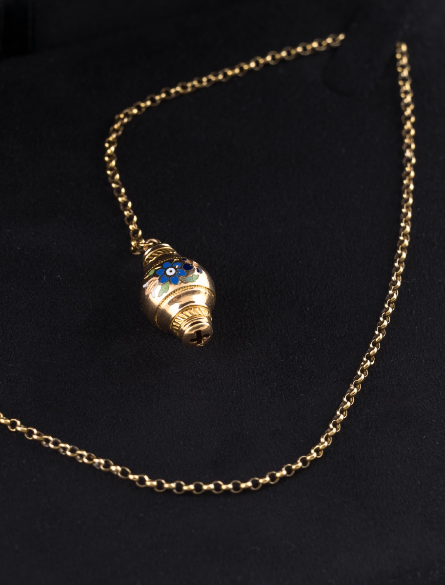 Sautoir 270cm Maille Jaseron Or Jaune & Fermoir Emaillé-photo-4