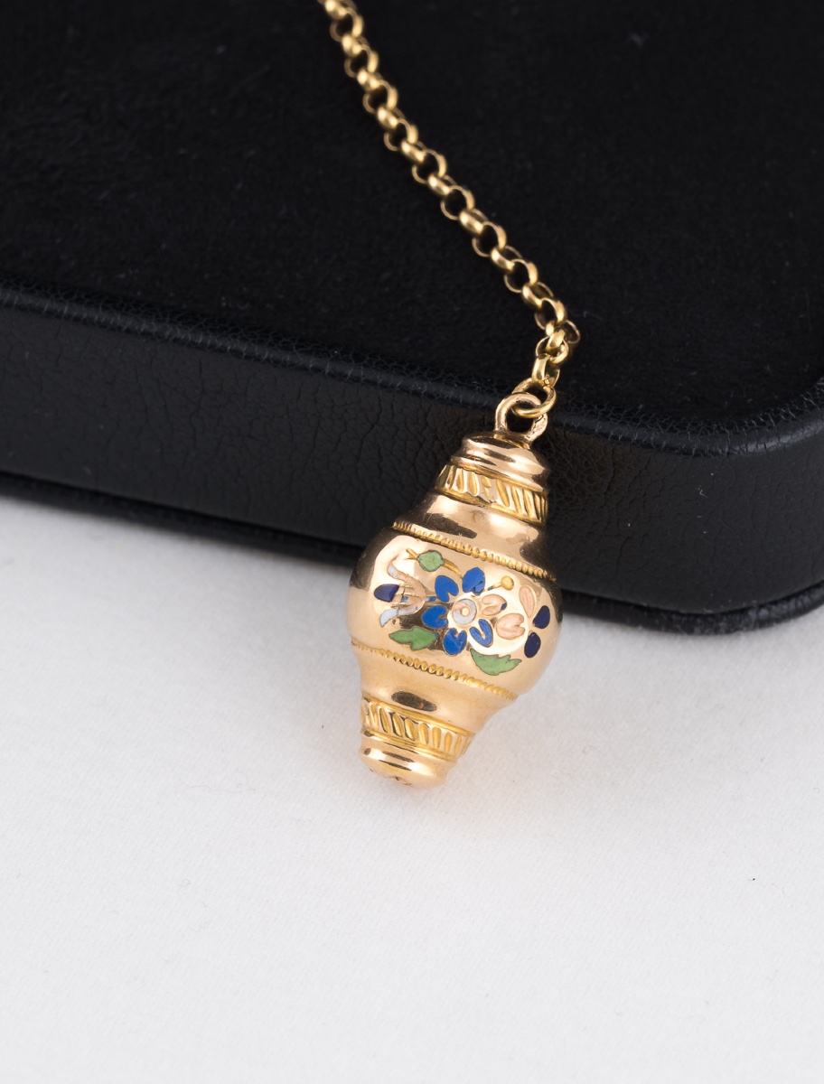 Sautoir 270cm Maille Jaseron Or Jaune & Fermoir Emaillé-photo-5