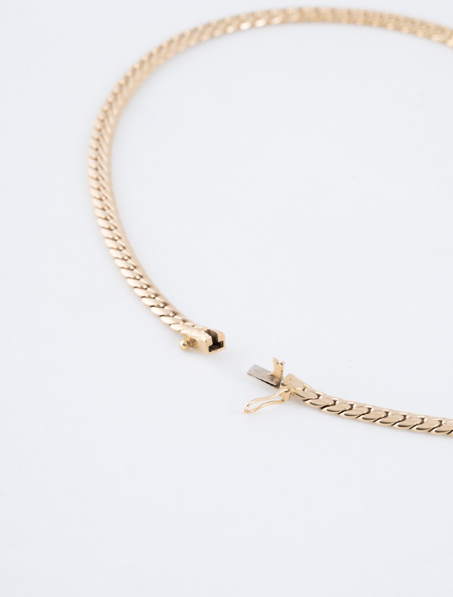 Yellow Gold & Diamond Loop Necklace-photo-2