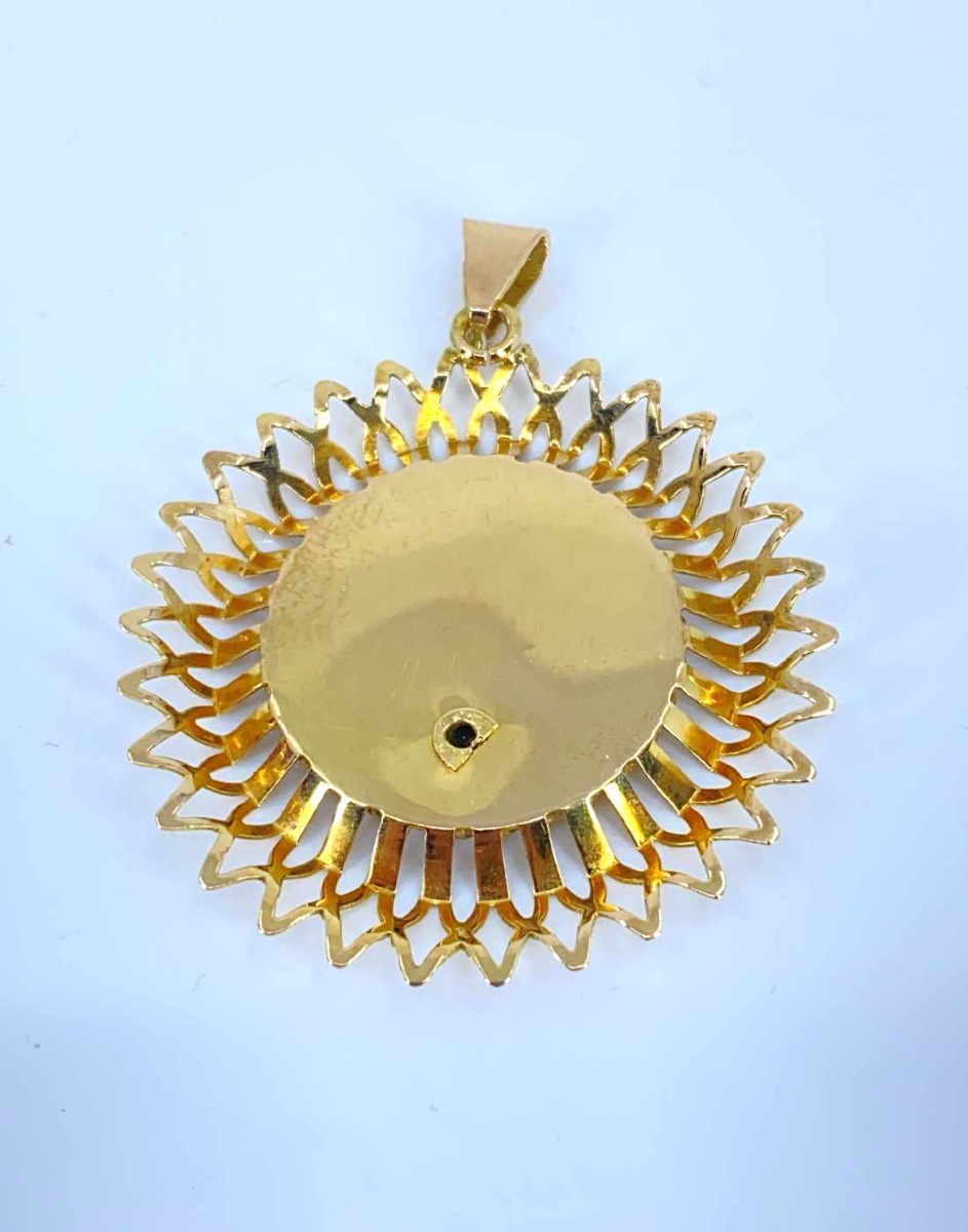 Pendentif Vintage Vierge Rayonnante Or Jaune-photo-2