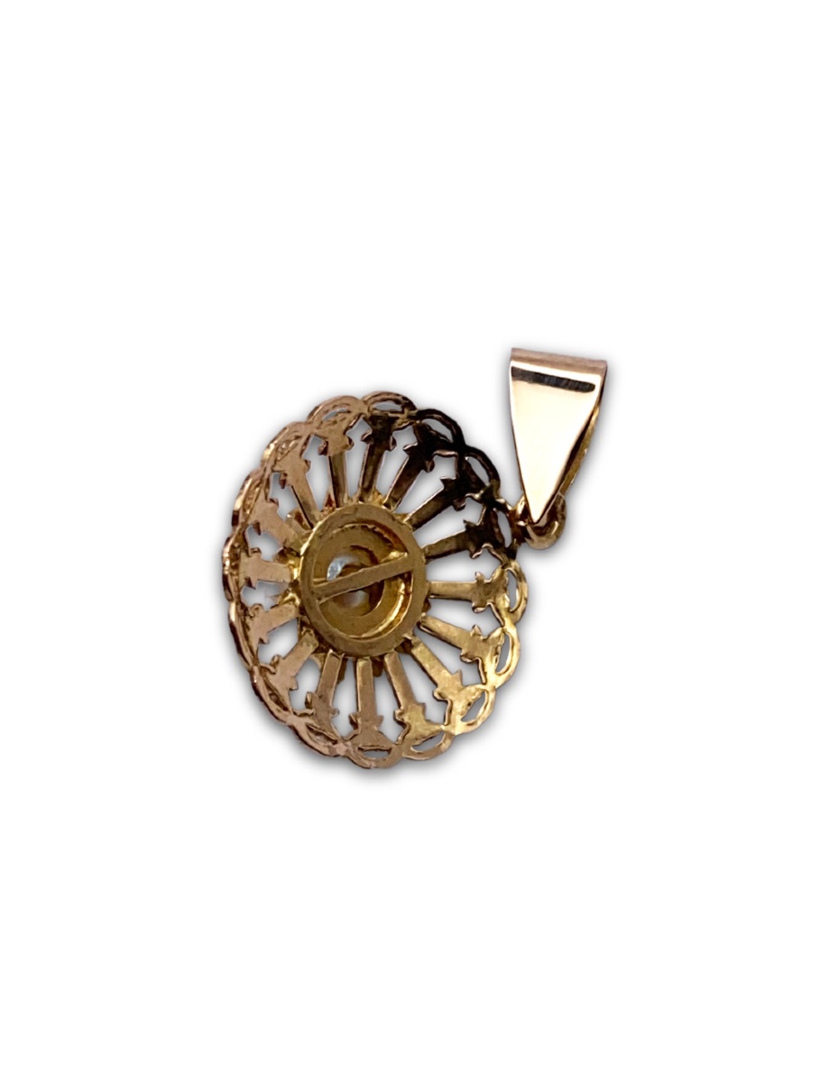 Pendentif Vintage Or Jaune & Perle de Culture-photo-4