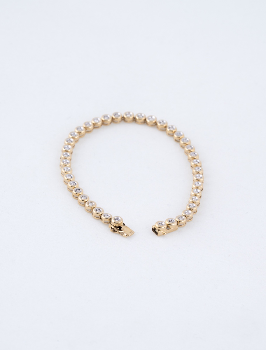 Bracelet Tennis Vintage Or Jaune & Diamants