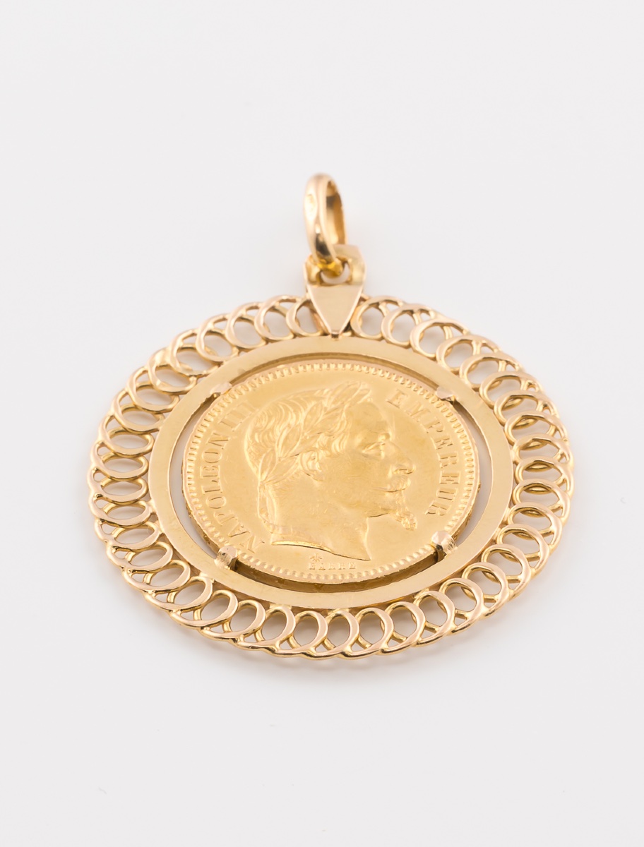 Pendentif Vintage Pièce d'Or Napoléon 3-photo-2