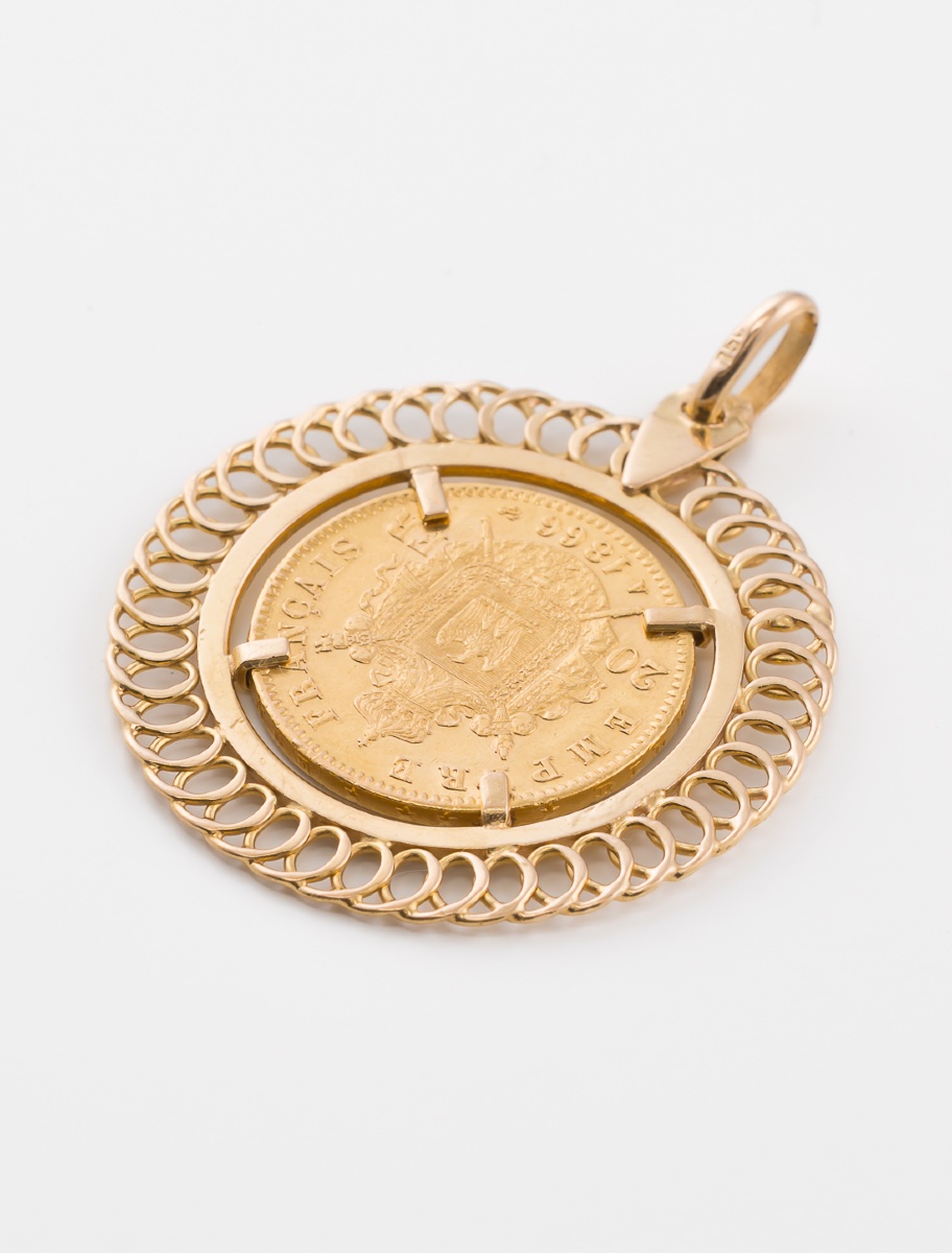 Pendentif Vintage Pièce d'Or Napoléon 3-photo-4