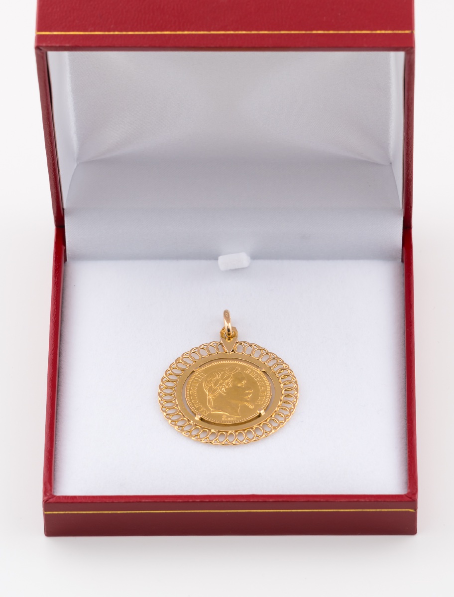Pendentif Vintage Pièce d'Or Napoléon 3-photo-2