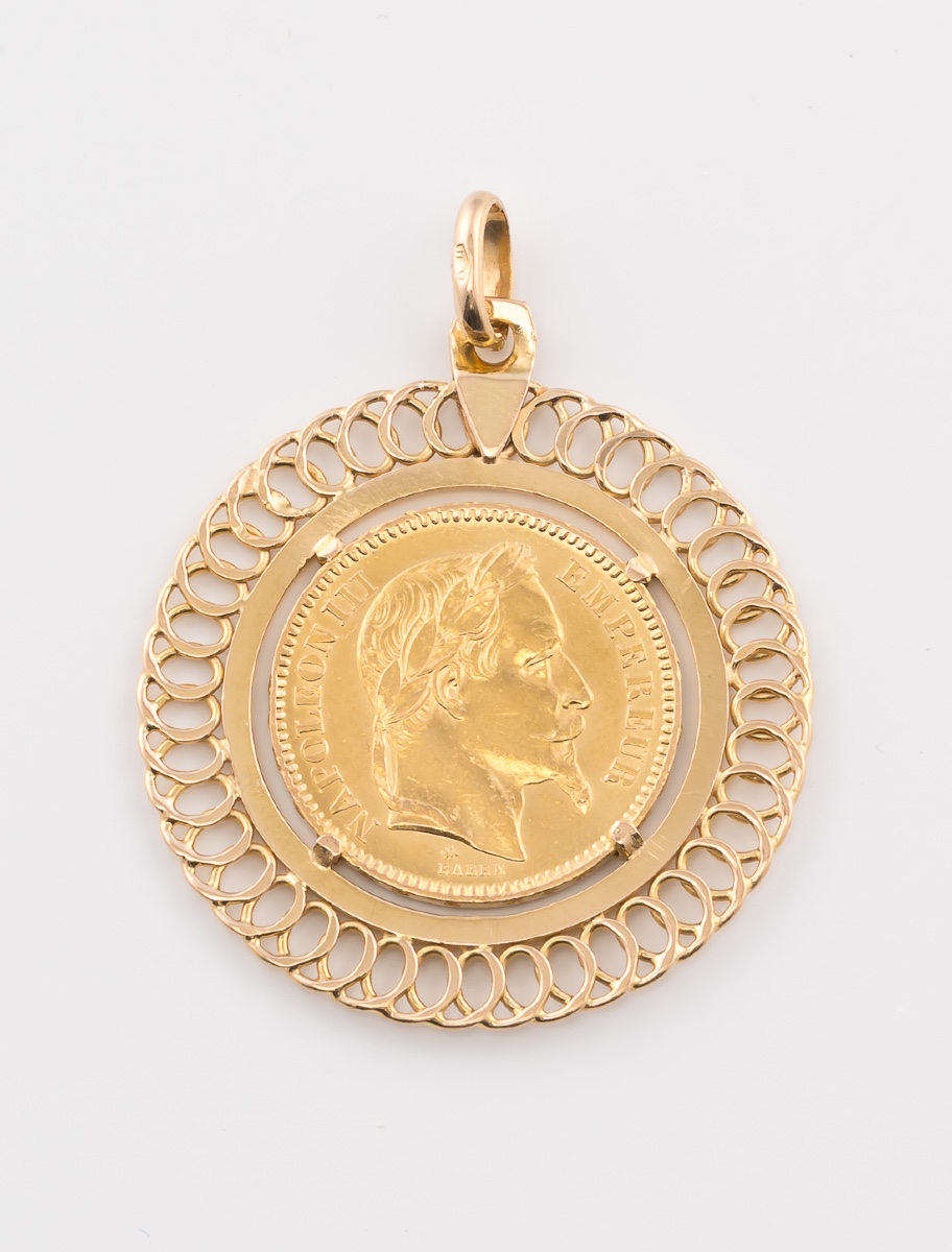 Pendentif Vintage Pièce d'Or Napoléon 3