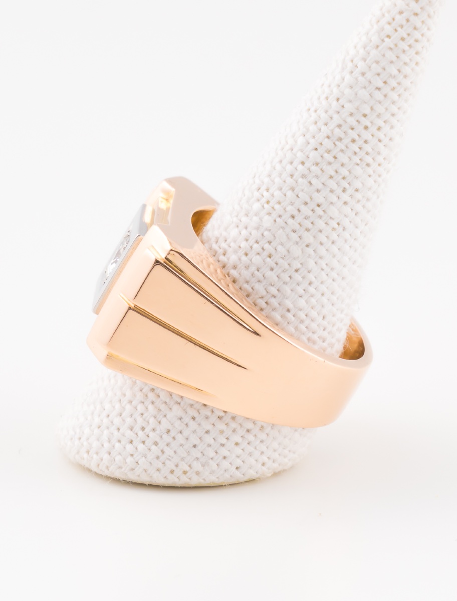 Chevalière Or Jaune & Diamant-photo-4