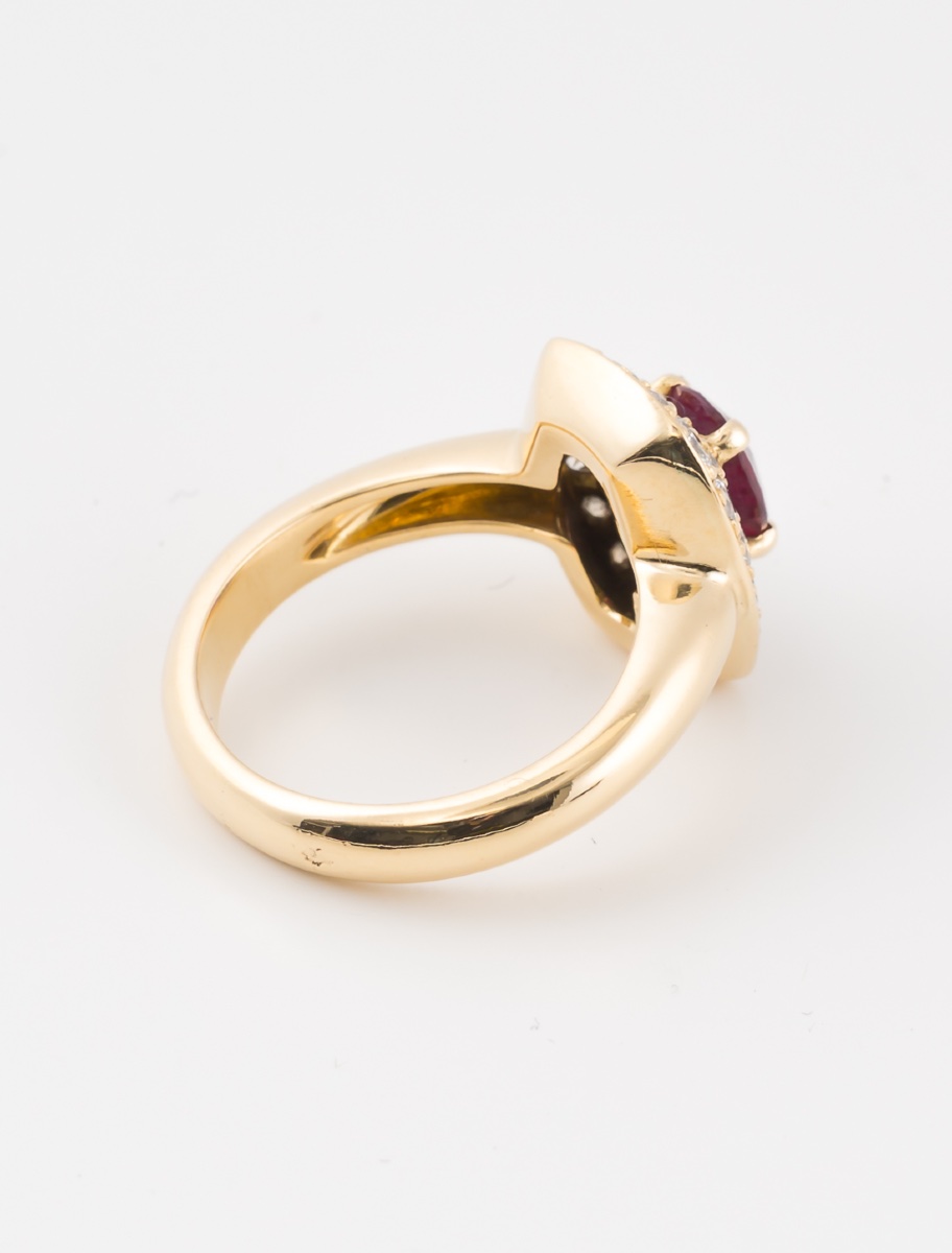 Bague Rubis Birmanie & Diamants-photo-2