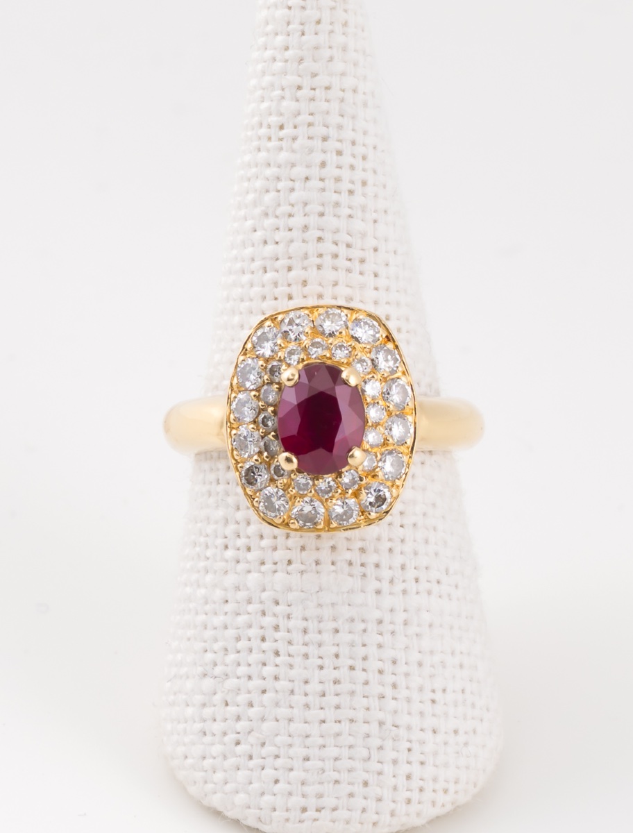 Bague Rubis Birmanie & Diamants-photo-3