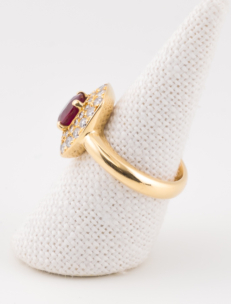 Bague Rubis Birmanie & Diamants-photo-4