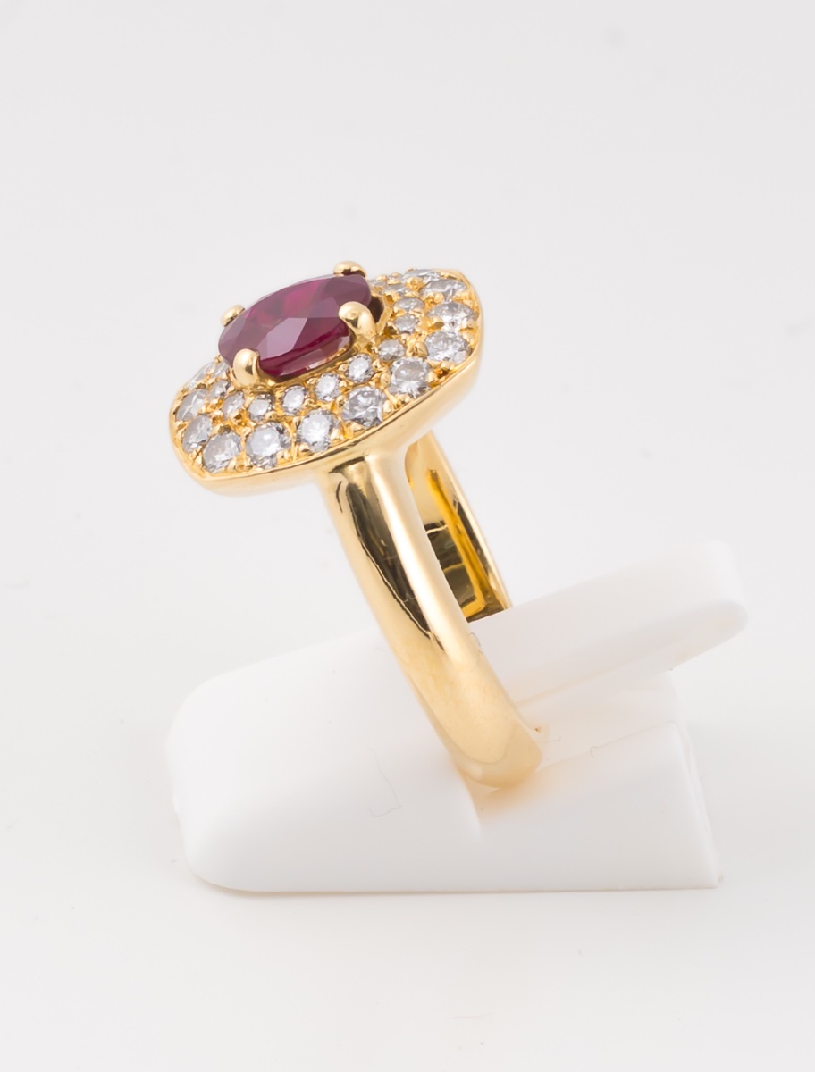 Bague Rubis Birmanie & Diamants-photo-1