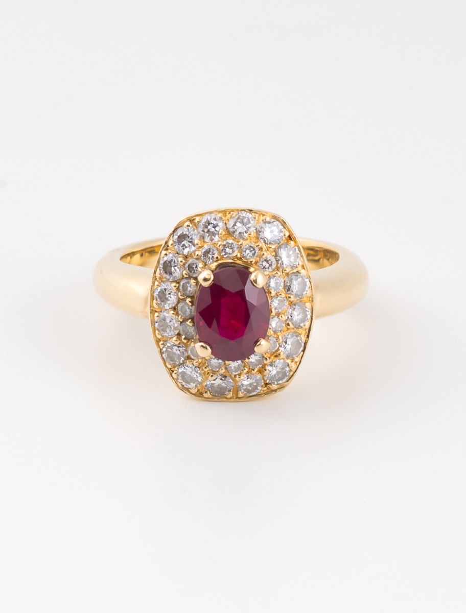 Bague Rubis Birmanie & Diamants