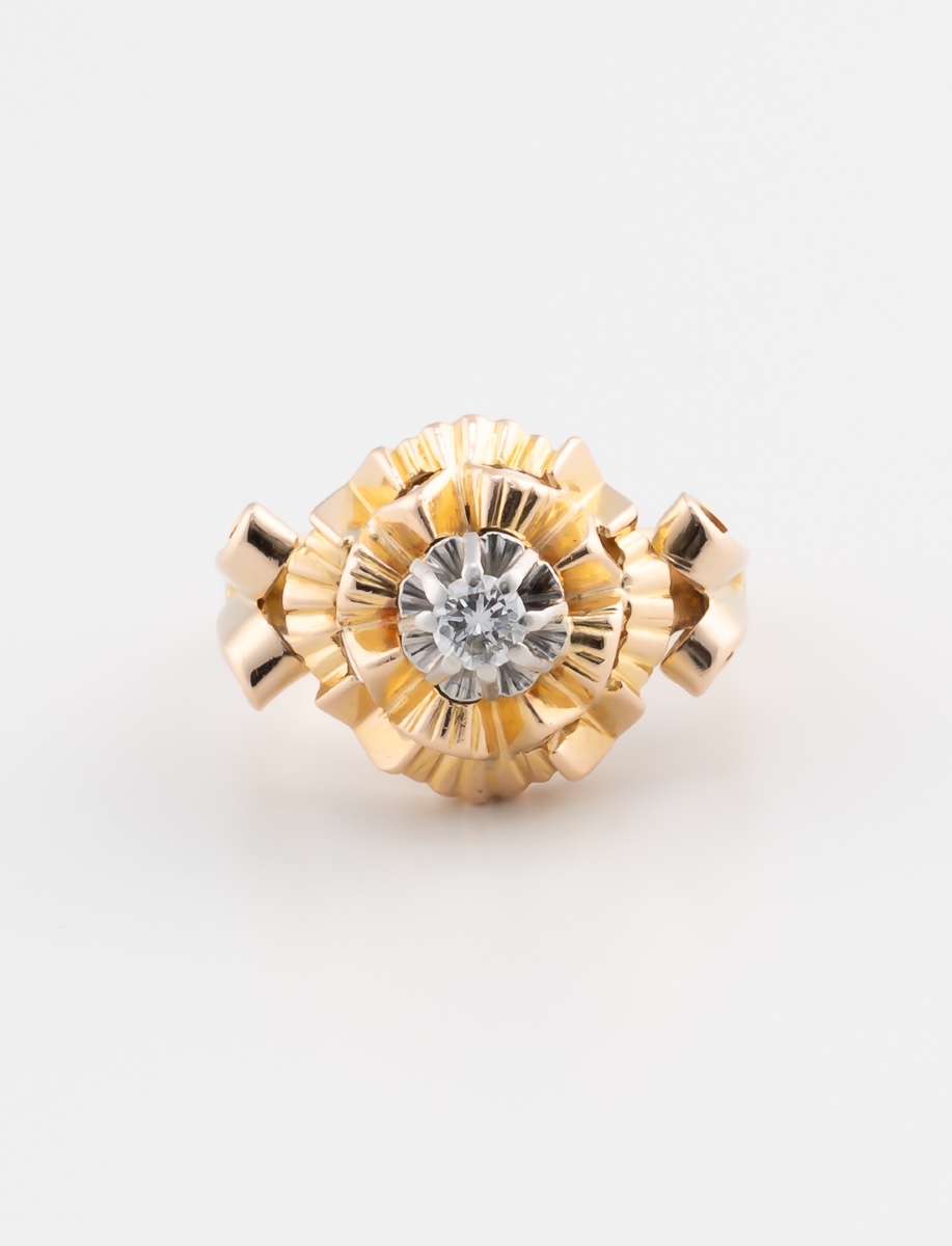Antique Two-tone Gold Solitaire Ring