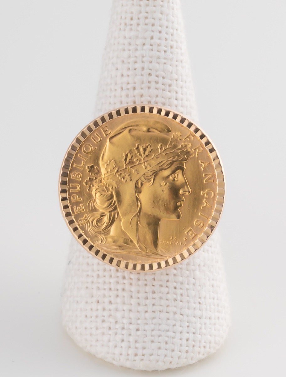 1913 20-franc Gold Coin Ring-photo-3