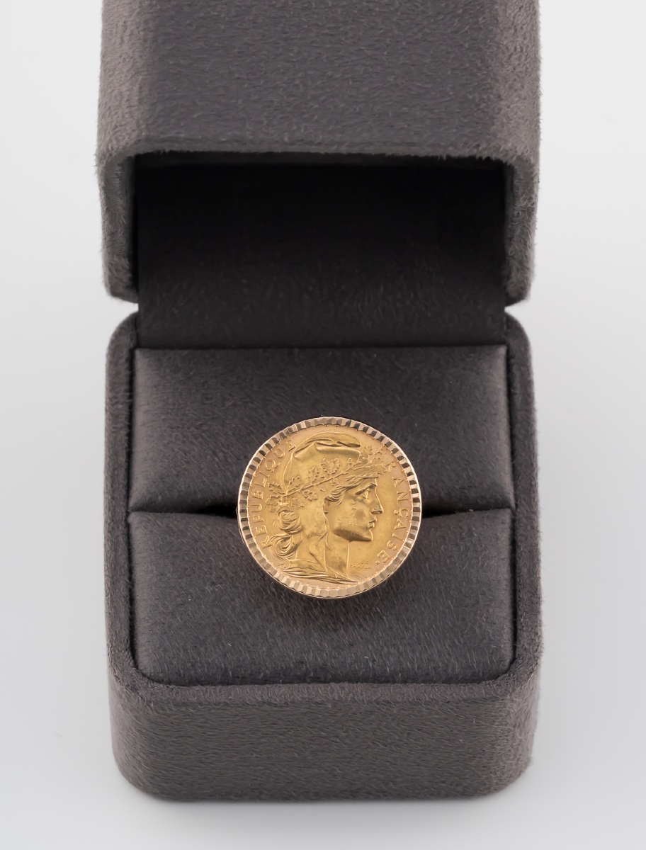 1913 20-franc Gold Coin Ring-photo-2