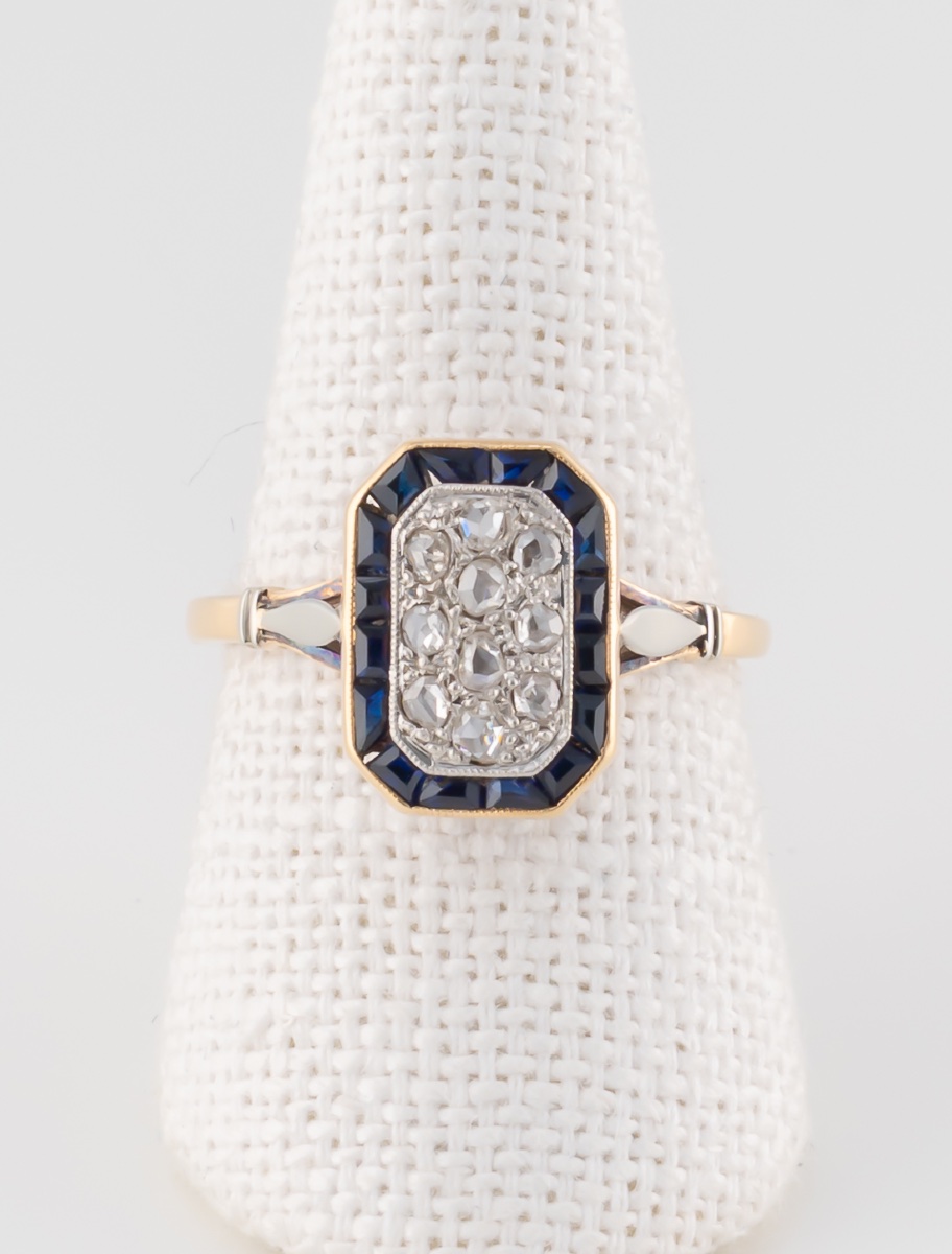 Art Deco Sapphire & Diamond Ring-photo-3
