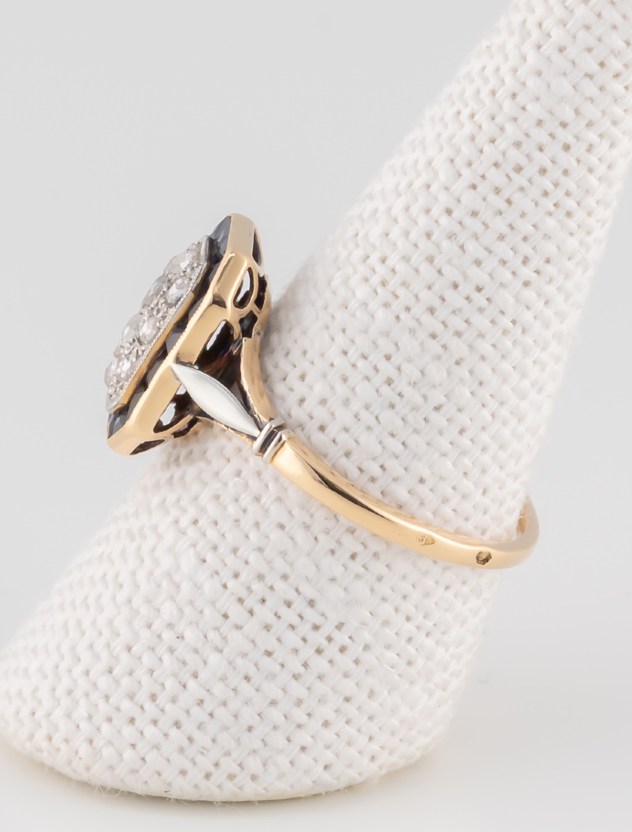 Art Deco Sapphire & Diamond Ring-photo-4