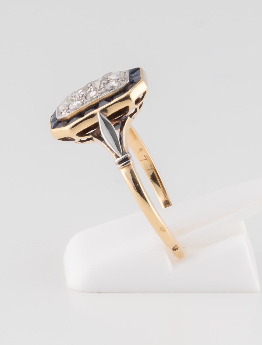 Art Deco Sapphire & Diamond Ring-photo-1