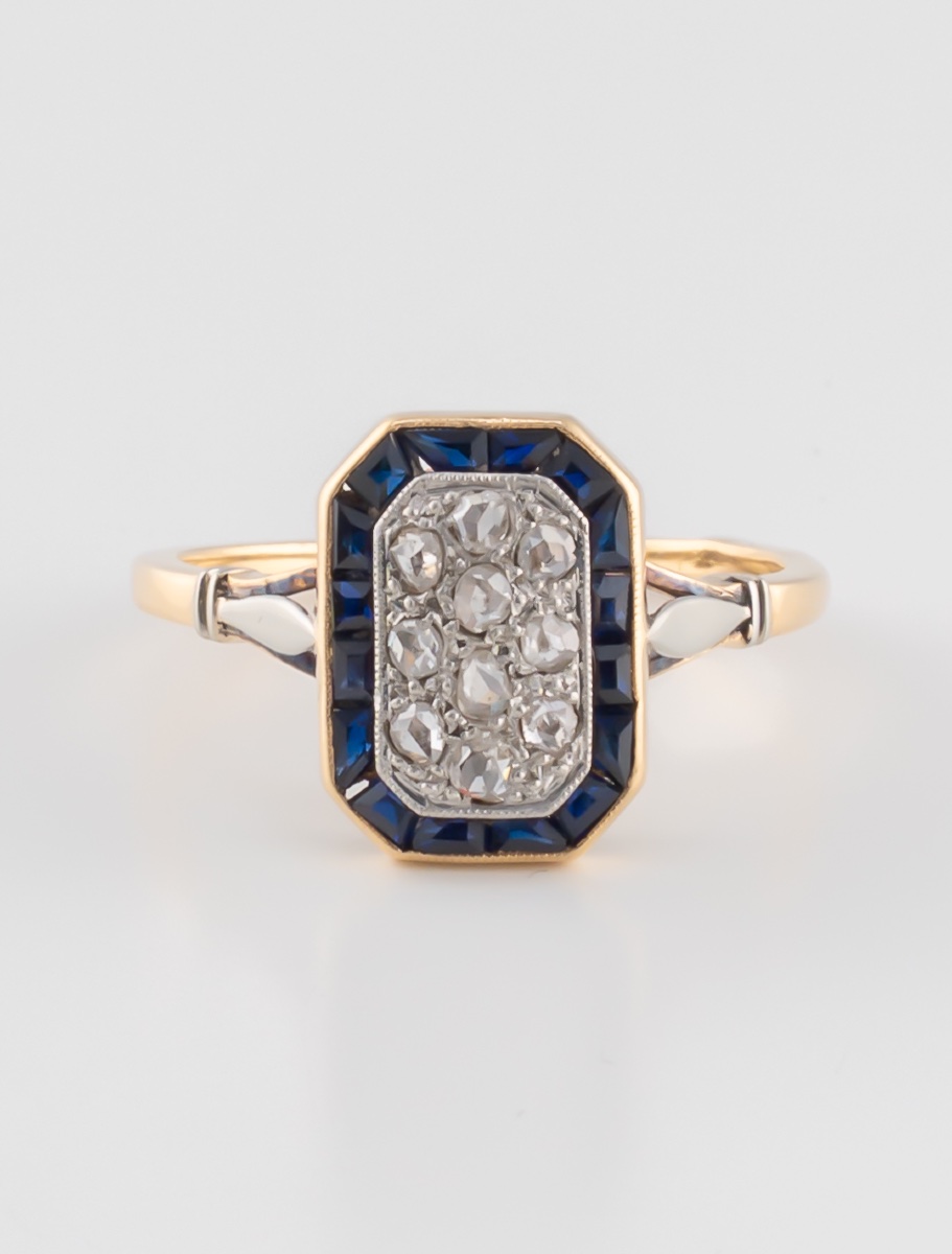 Art Deco Sapphire & Diamond Ring