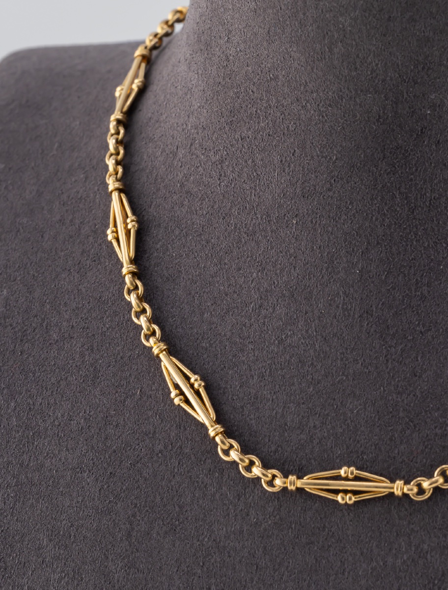 Antique Yellow Gold Chain Necklace-photo-1