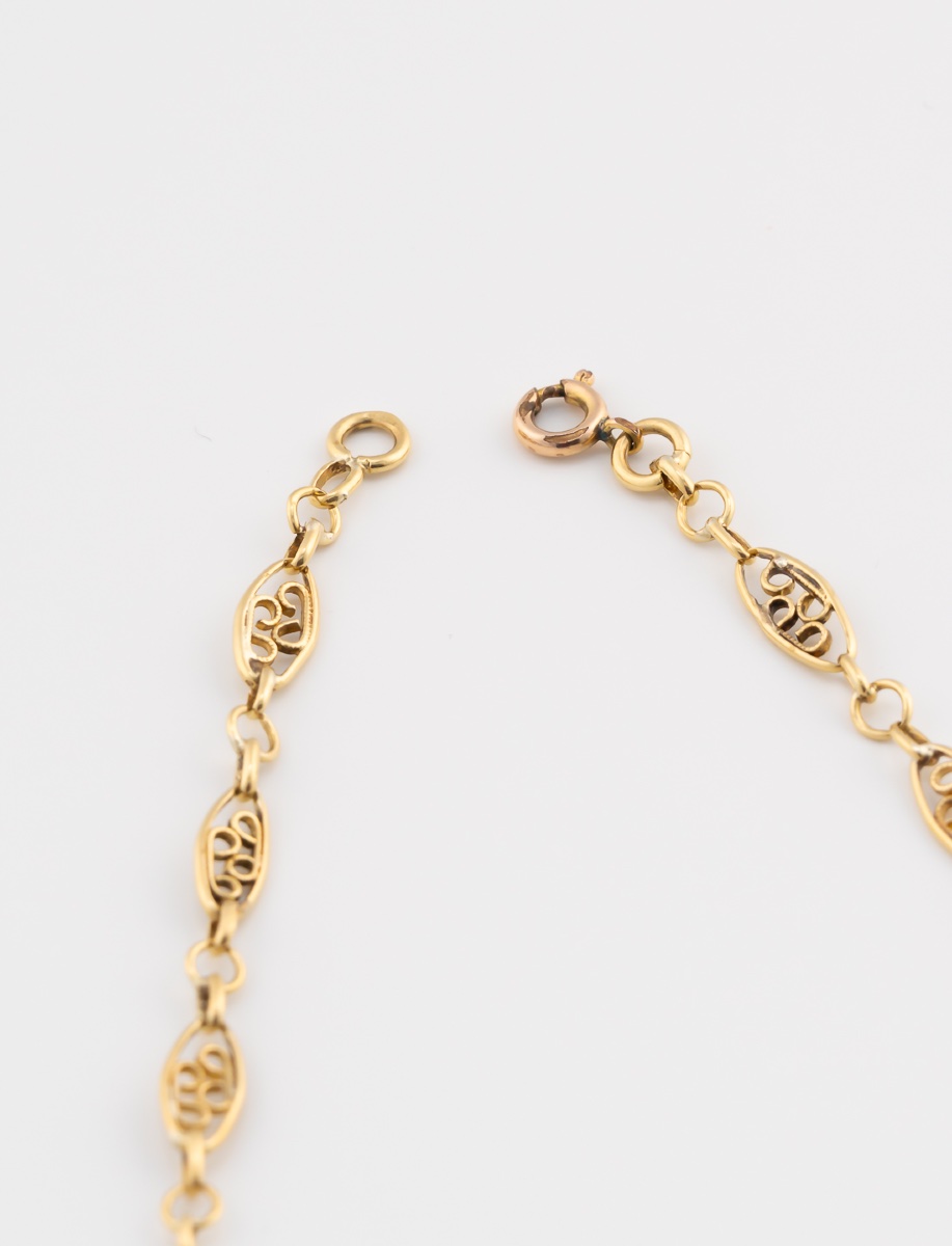 Yellow Gold Filigree Necklace-photo-2