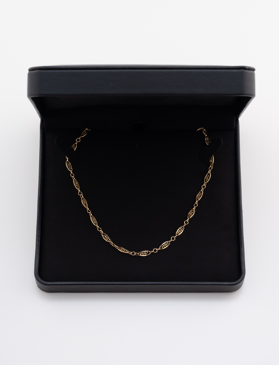 Yellow Gold Filigree Necklace-photo-1