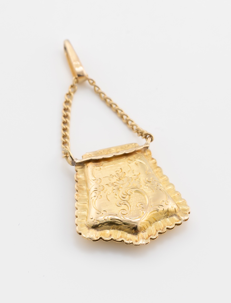 Antique "vinaigrette" Yellow Gold Pendant-photo-3
