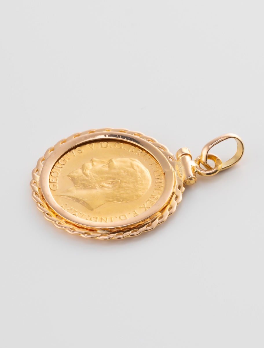 George V Sovereign Gold Medal Pendant-photo-3
