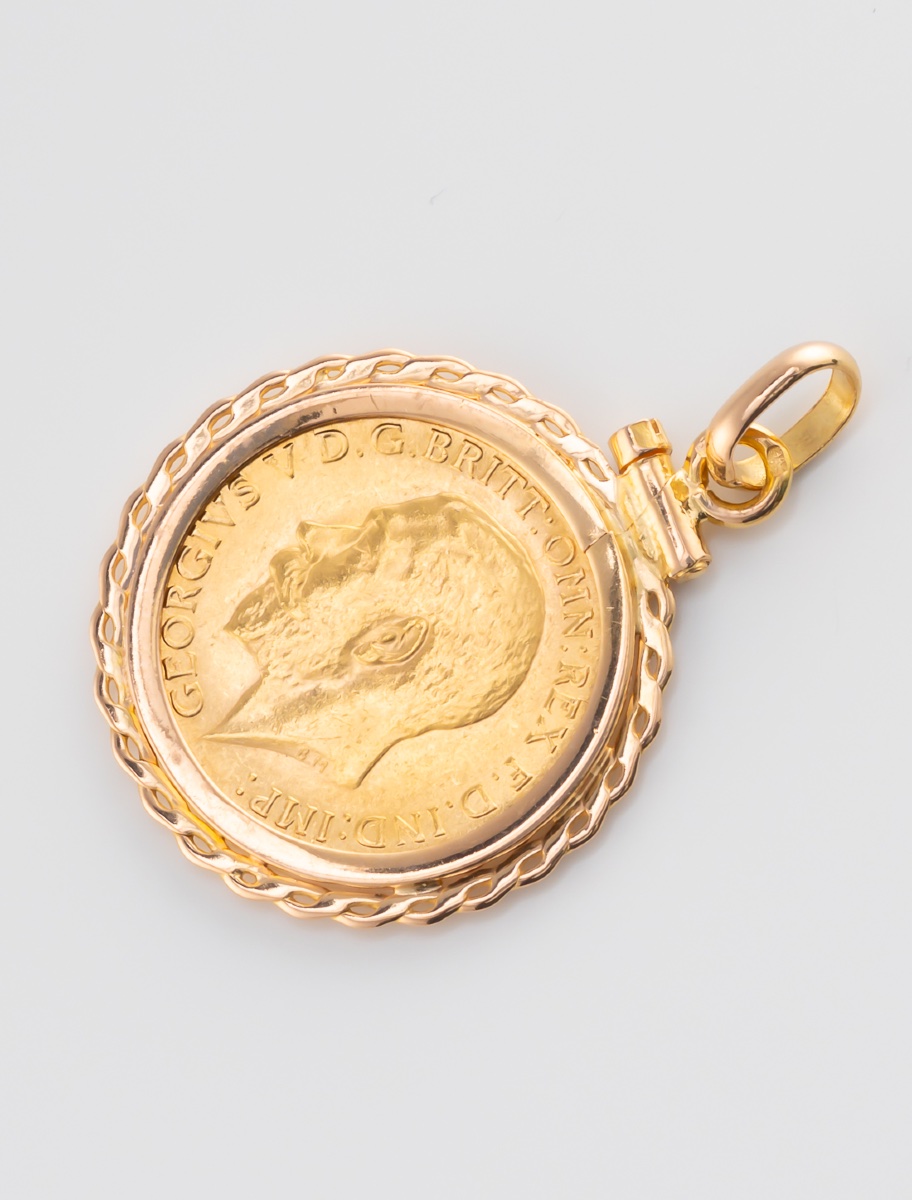 George V Sovereign Gold Medal Pendant-photo-4