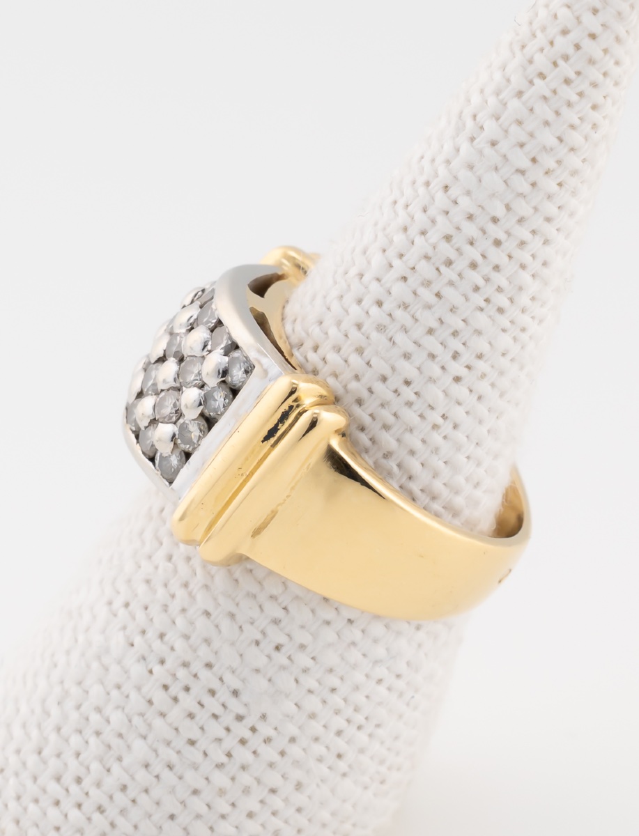Two-tone Gold Tank Diamond Ring-photo-4