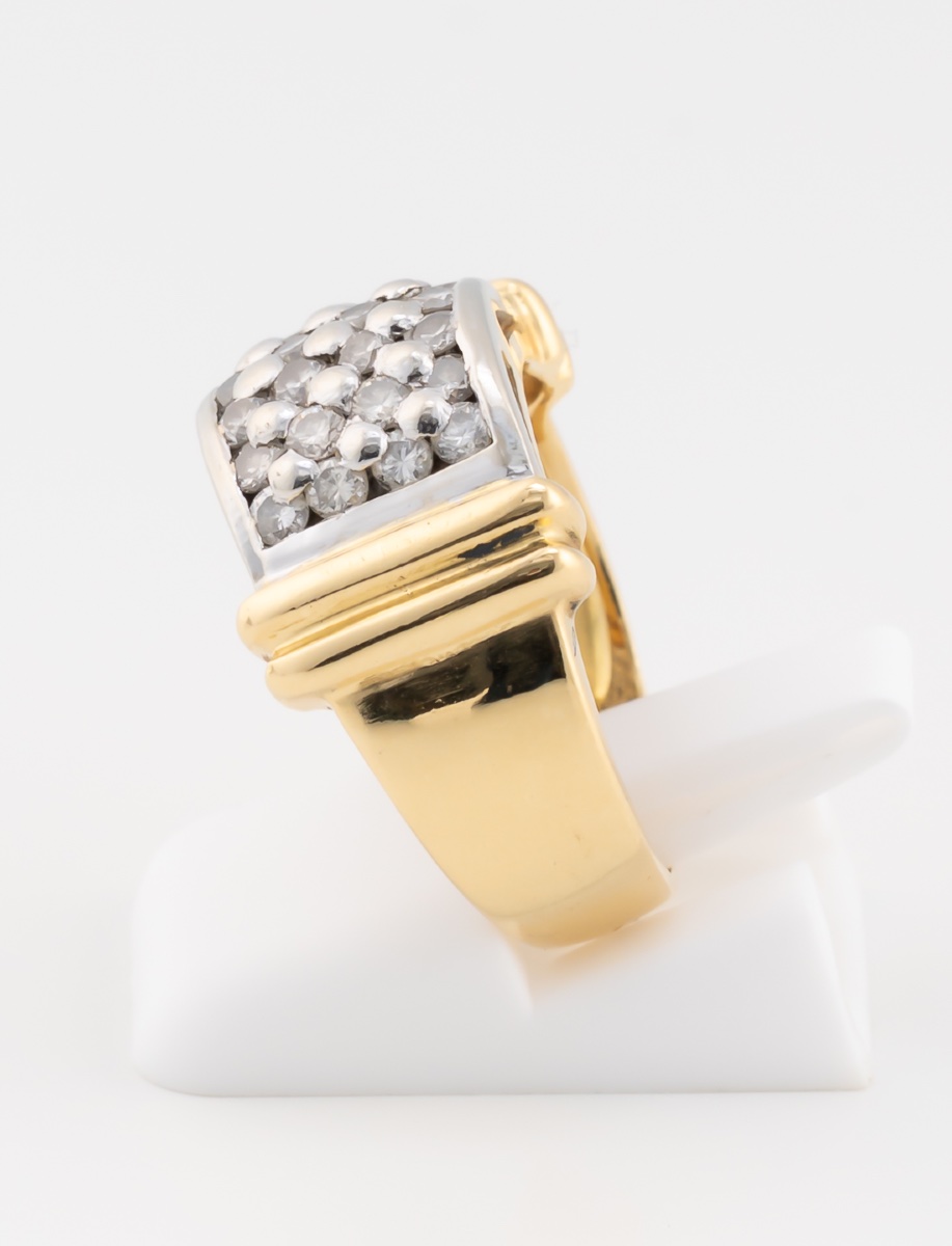 Two-tone Gold Tank Diamond Ring-photo-1