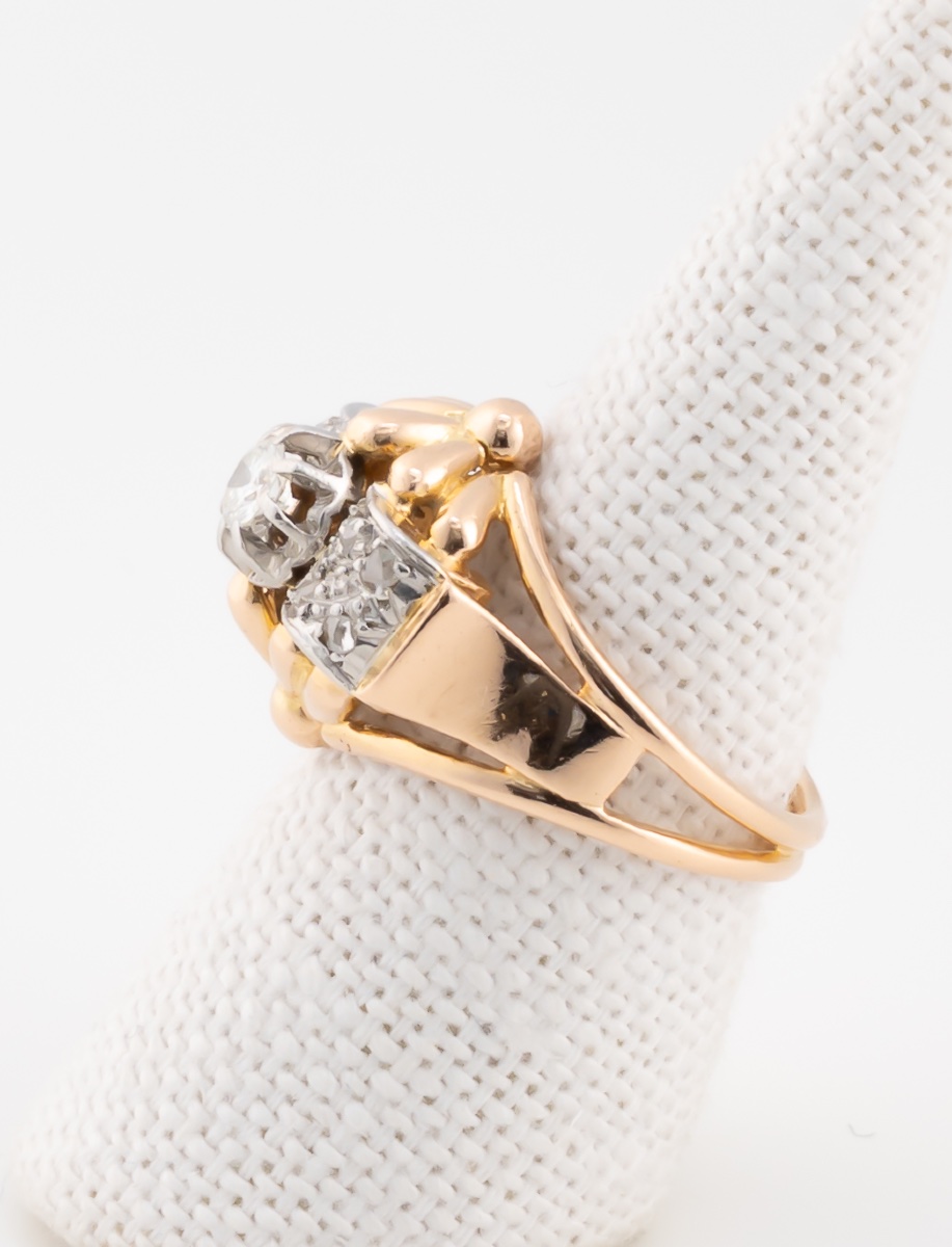 Bague Art Déco Or & Diamants-photo-3