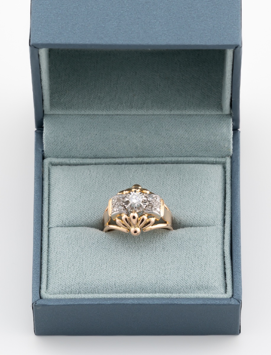 Bague Art Déco Or & Diamants-photo-2