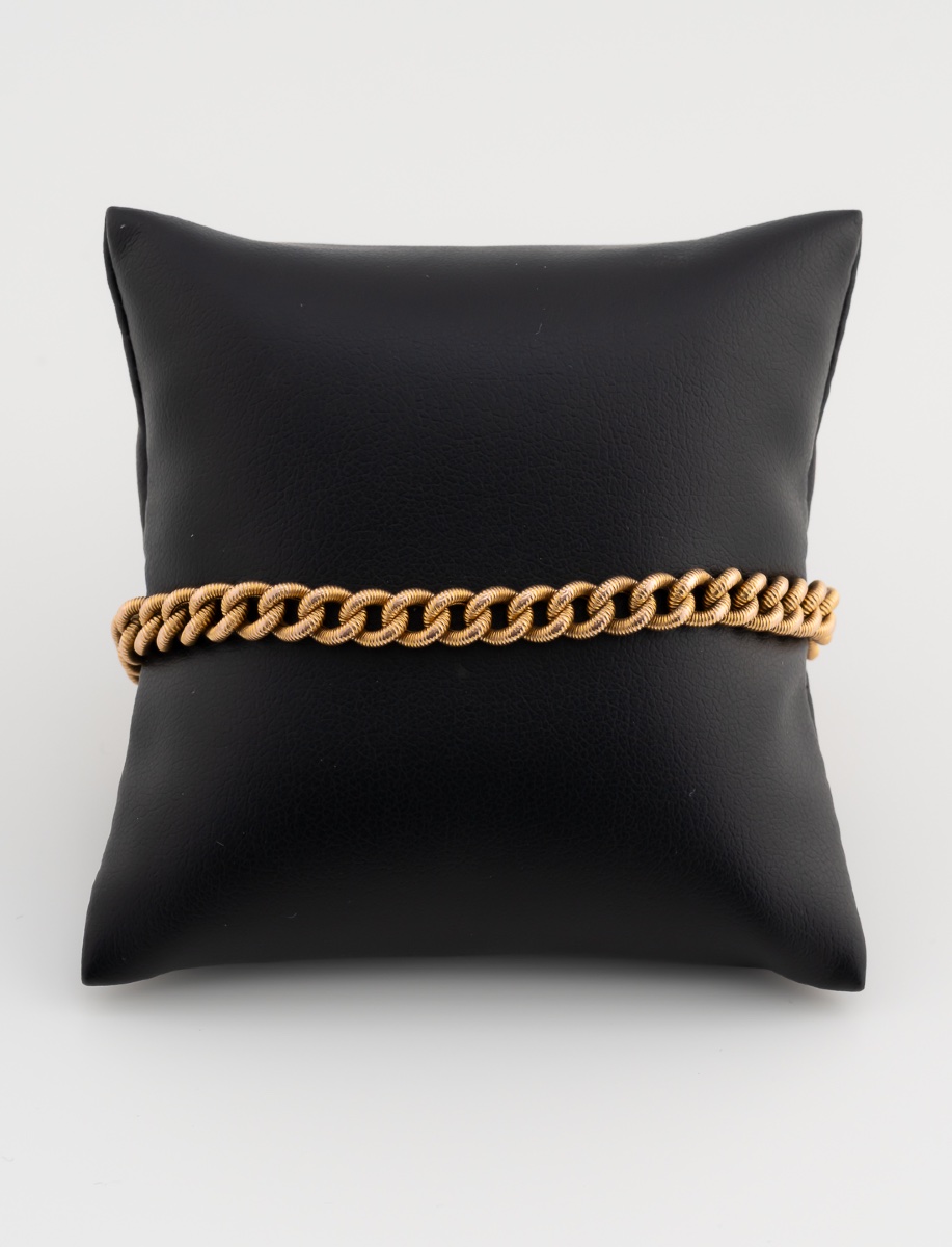 Bracelet Maille Godronnée Or Jaune-photo-4