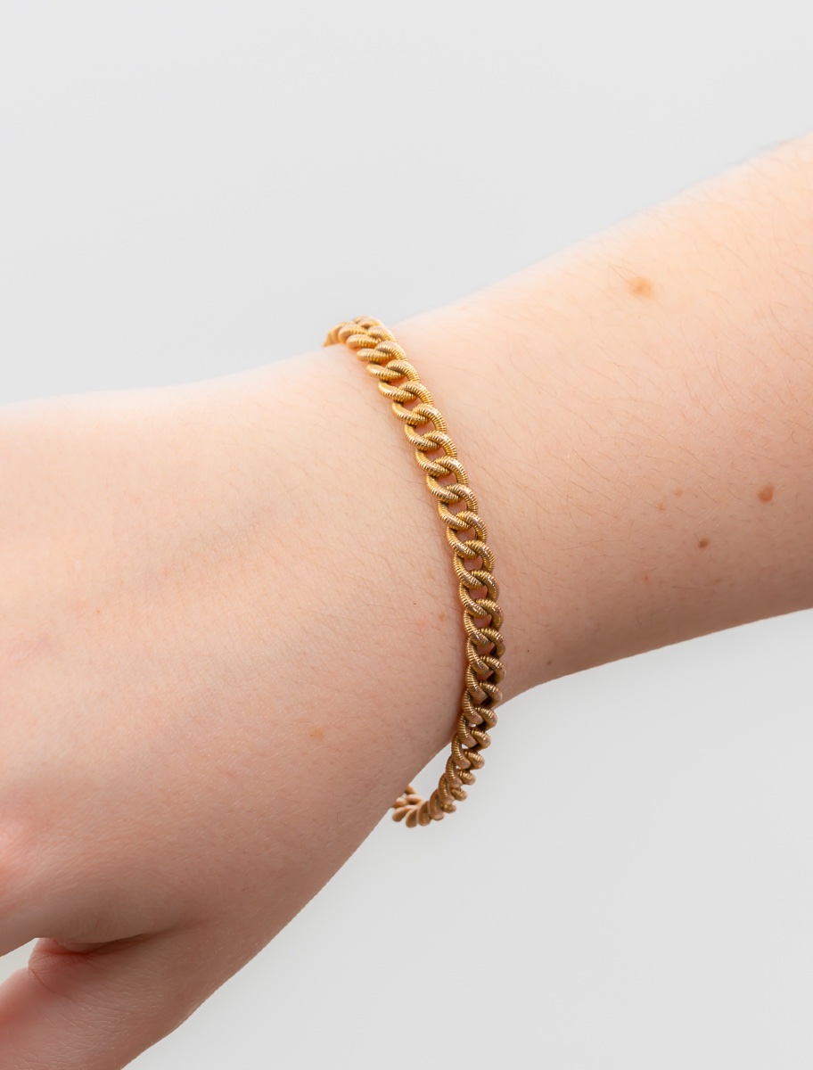 Bracelet Maille Godronnée Or Jaune