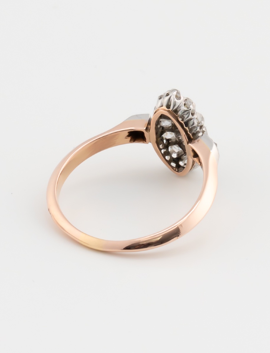 Antique Rose Gold And Diamond Ring-photo-2