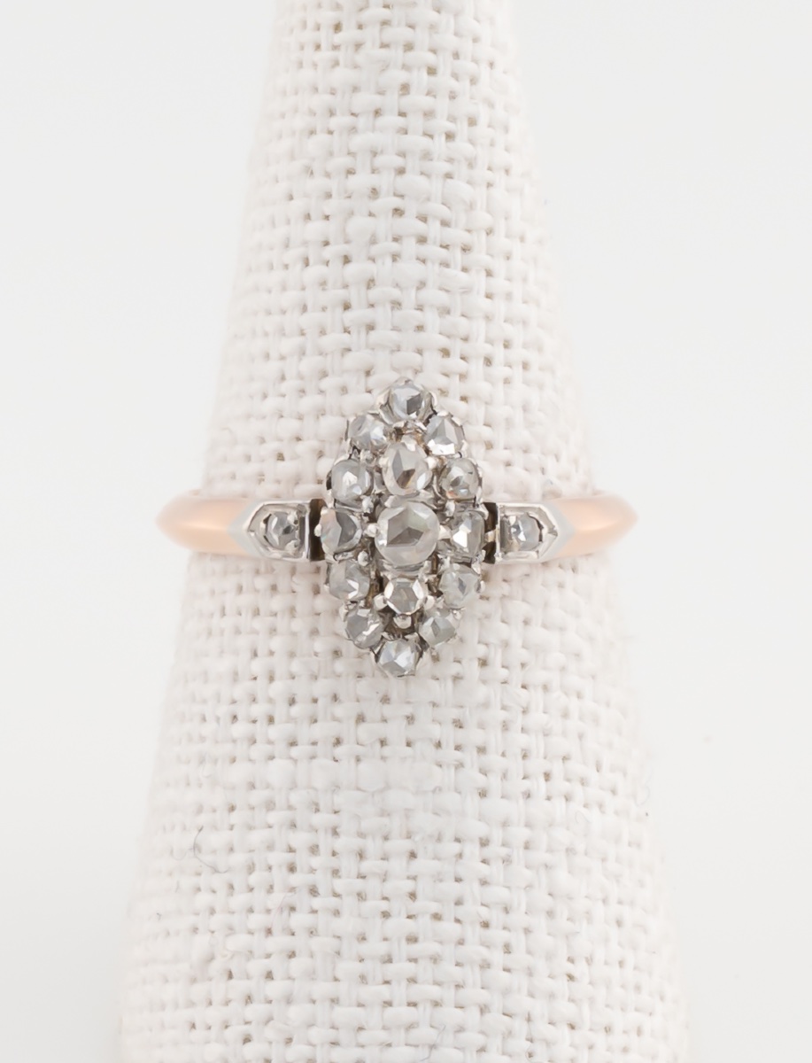 Antique Rose Gold And Diamond Ring-photo-3