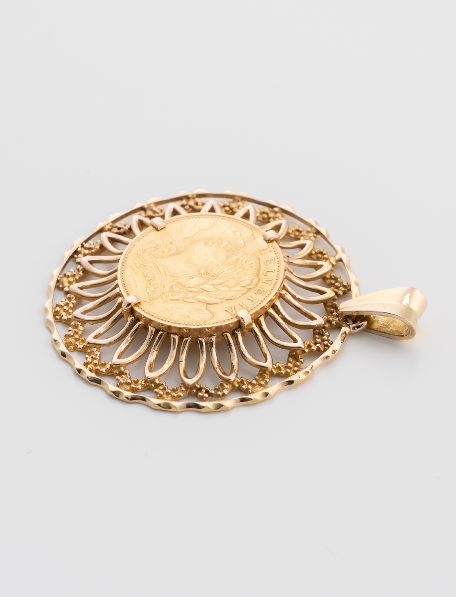 20-franc Gold Coin Pendant (switzerland)-photo-3