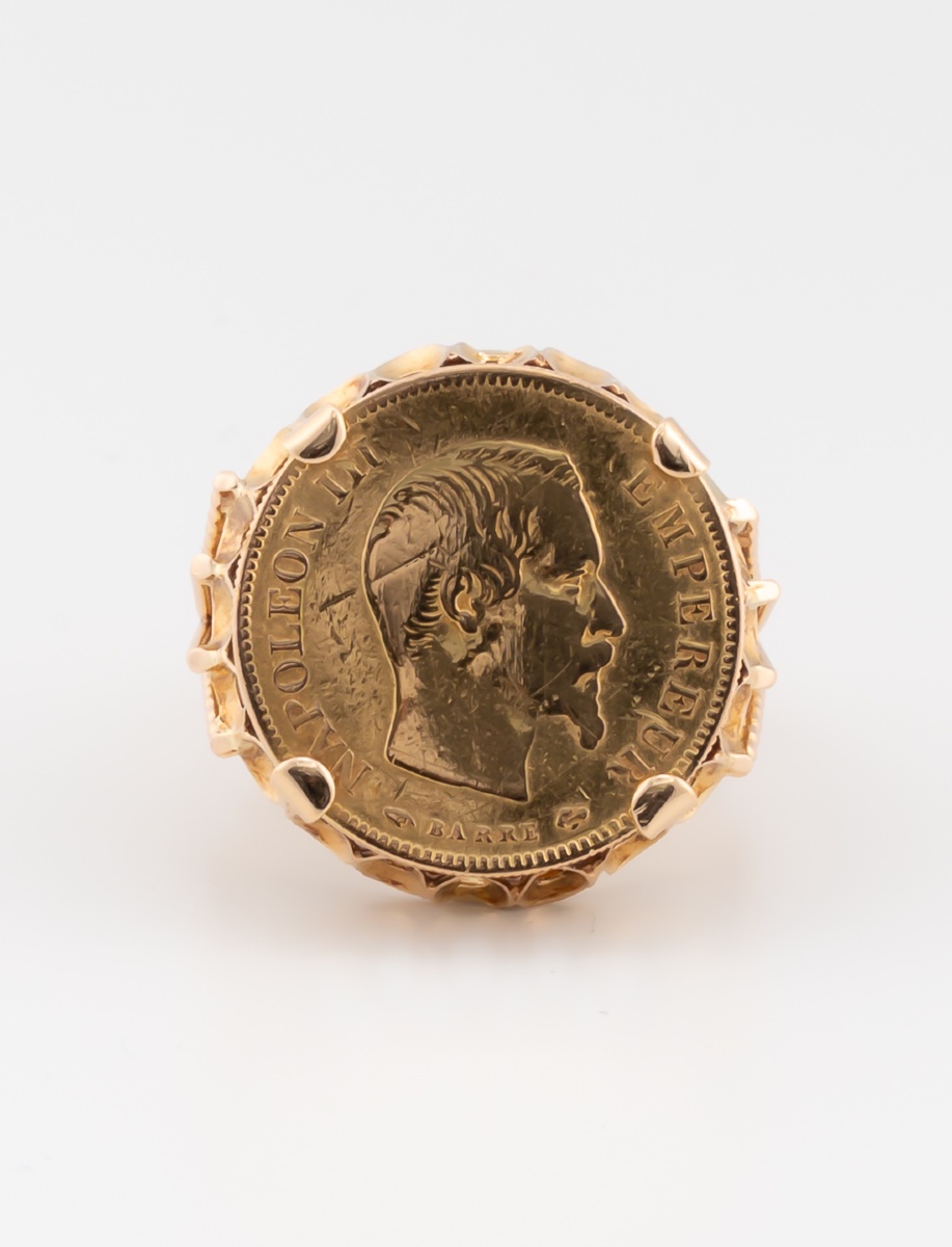 Napoleon III Gold Coin Ring-photo-2