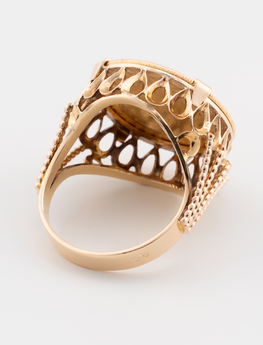 Napoleon III Gold Coin Ring-photo-3