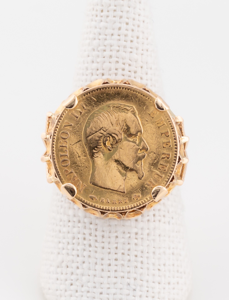 Napoleon III Gold Coin Ring-photo-4