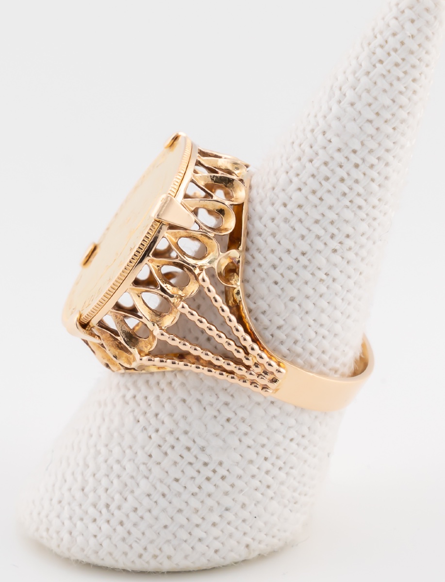 Napoleon III Gold Coin Ring-photo-1