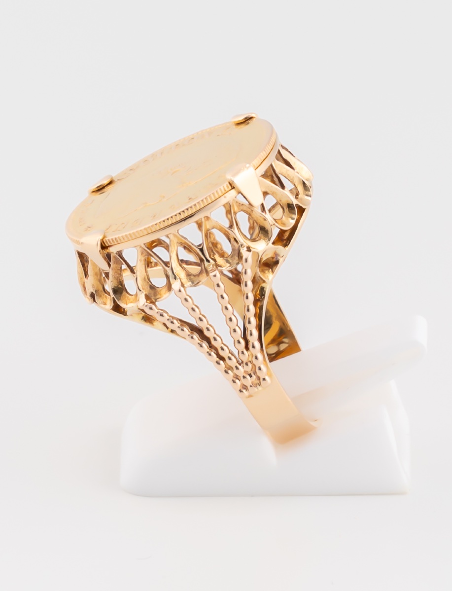 Napoleon III Gold Coin Ring-photo-2
