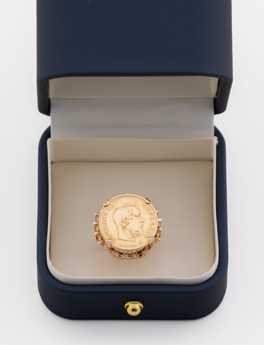 Napoleon III Gold Coin Ring-photo-3