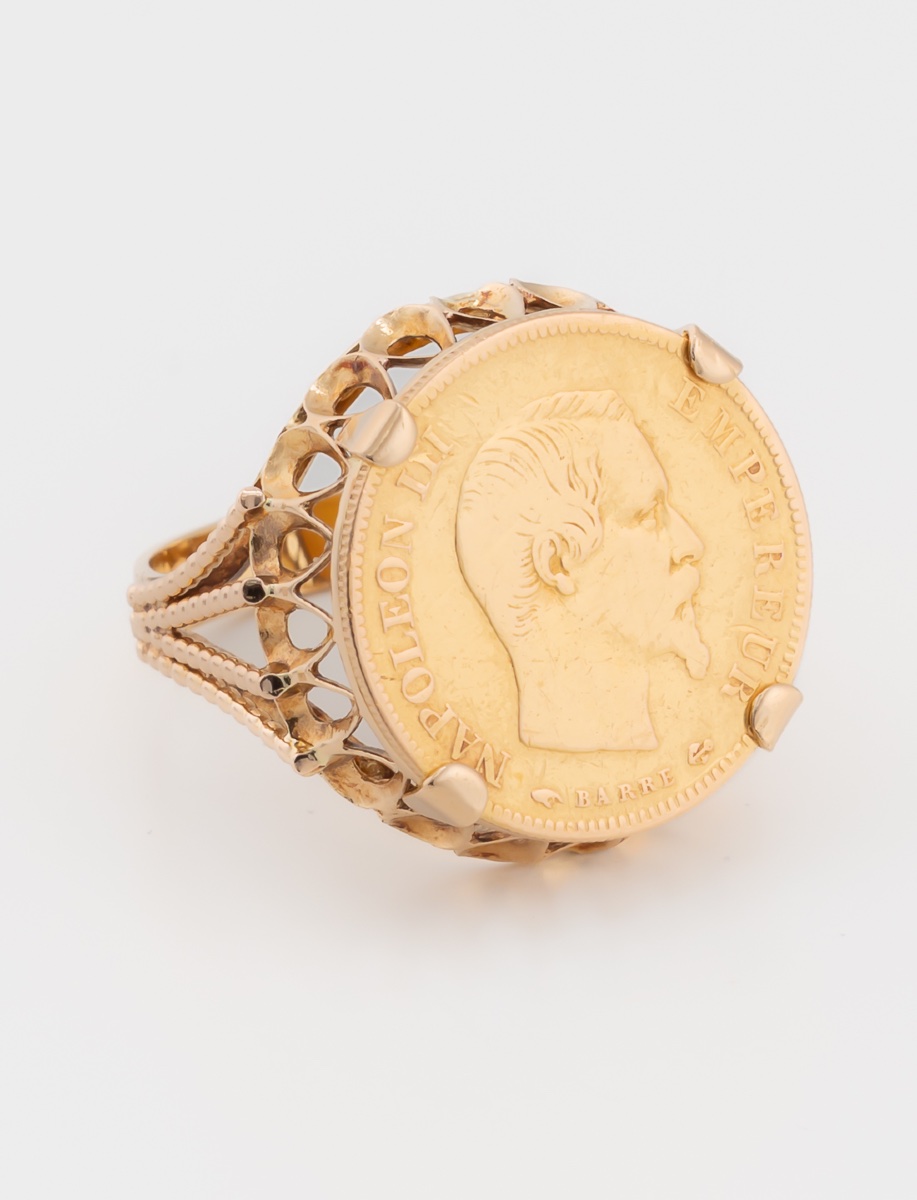 Napoleon III Gold Coin Ring