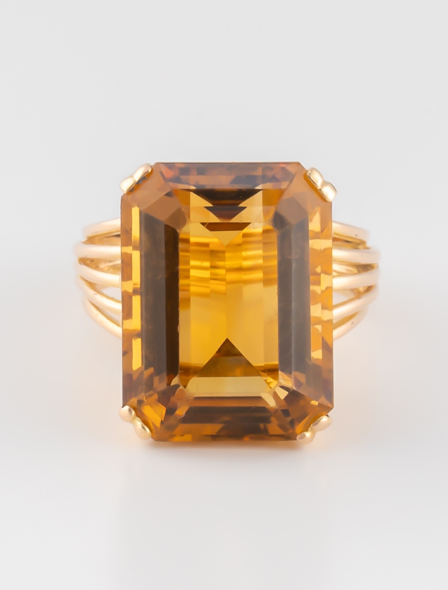 Yellow Gold Citrine Cocktail Ring