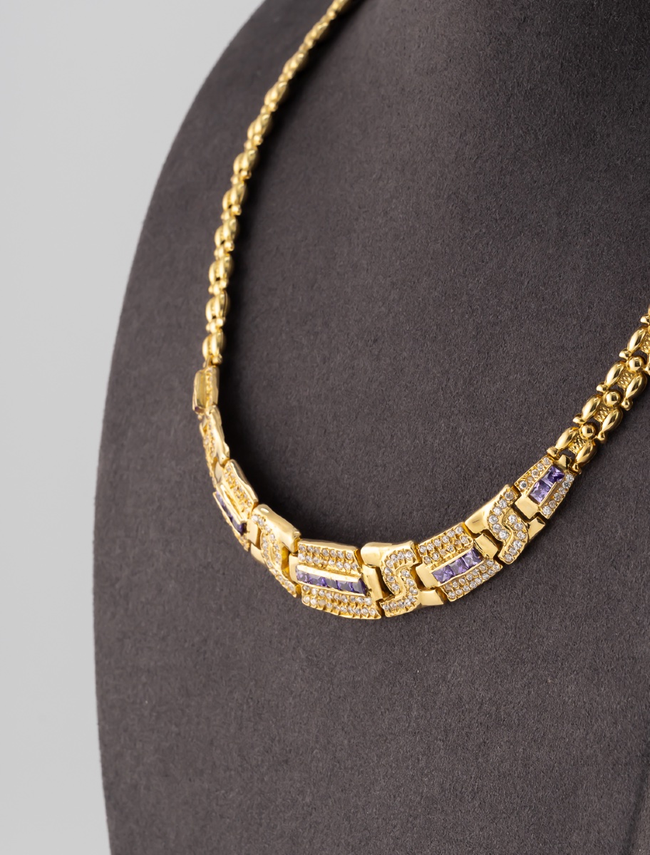 Collier Améthystes Or Jaune-photo-3