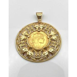 Pendentif Vintage Pièce 20 Francs Or
