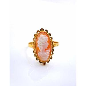 Bague Vintage Or Jaune & Camée