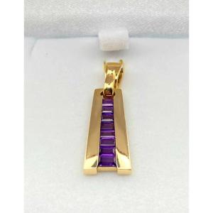 Guy Laroche - Pendentif Or & Amethystes
